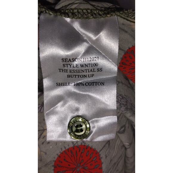 Wildfang Women’s Medium Green Wildflower Button-Up Shirt Short Sleeve Chic - Picture 5 of 9